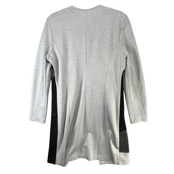 Joan Vass New York Statement Cardigan Duster L Gray Black Colorblock Open Front - Picture 5 of 14